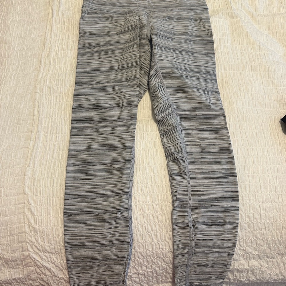 Lululemon Gray Striped Leggings